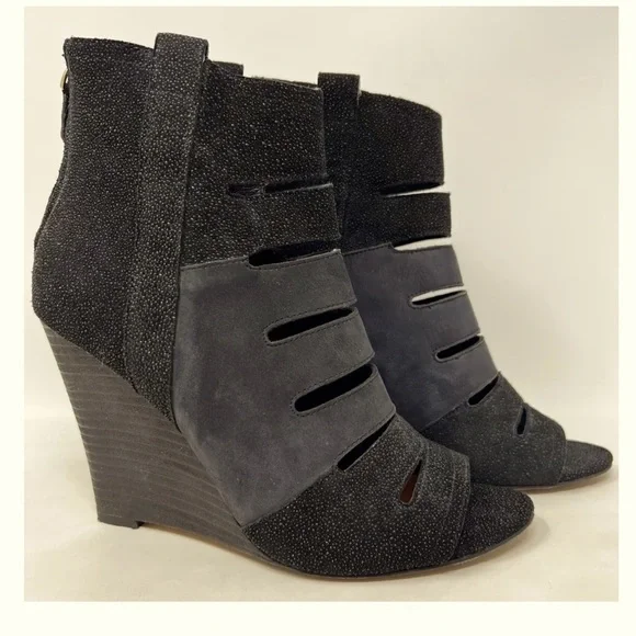 Rebecca Minkoff Wedge Peep Toe Booties - Picture 1 of 7